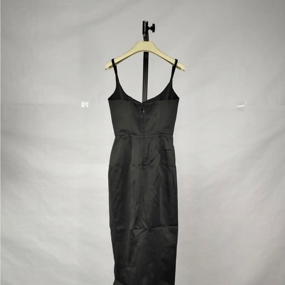 HOUSE OF CB 'Casimira' Black Satin Corset Midi Dress/Size XS(P)-US 2-4/JJ3281 - Picture 7 of 7
